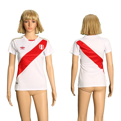 Women's Peru Blank Home Soccer Country Jersey - Click Image to Close